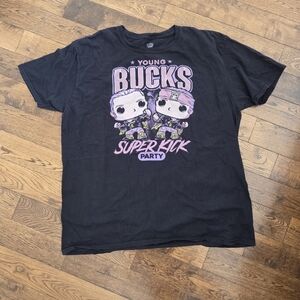 2010 Young Bucks Superkick Party Funko Pop Tees T-Shirt size XL